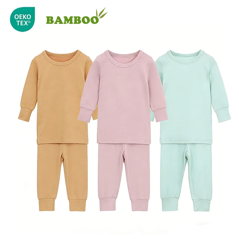 Solid Baby Clothing Set 2pcs Bamboo Clothing Baby Pajamas Set