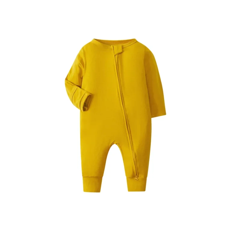Solid-Color-Bamboo-Pajamas-Infant-Toddler-Boy-Girl-Zipper-Sleepwear-Long-Sleeve-Baby-Spring-Jumpsuit