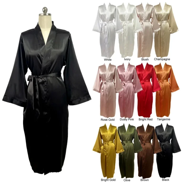 Solid-Color-Womens-Plus-Size-Long-Sleeve-Silk-Satin-Kimono-Robe-Soft-Smooth-4-Seasons-V-neck-Bride-Bridesmaid-Bridal-Morning
