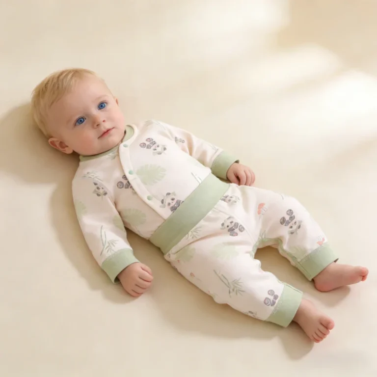 Spring-Casual-Baby-Clothing-Set-2PCS-Cotton-Worsted-Fabric-Cartoon-Print-Breathable-Unisex-Hipsters-Pants-Long-Sleeve-Tops