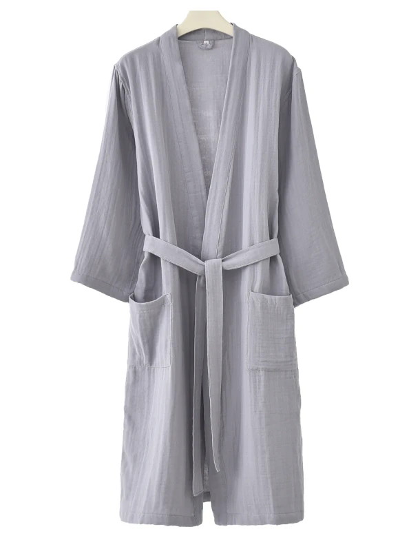 Spring Summer Thin Gastrodia Absorbent Sleeveless Bathrobe Linen Cotton Home Clothes Pajamas Nightgown Couple Men Women