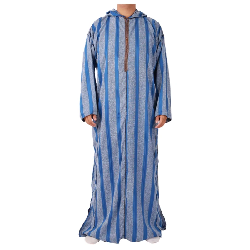 Style Superb Material Delicate Making Morocco Style Cloth for Men's Long Robes Moroccan Hooded Thobe