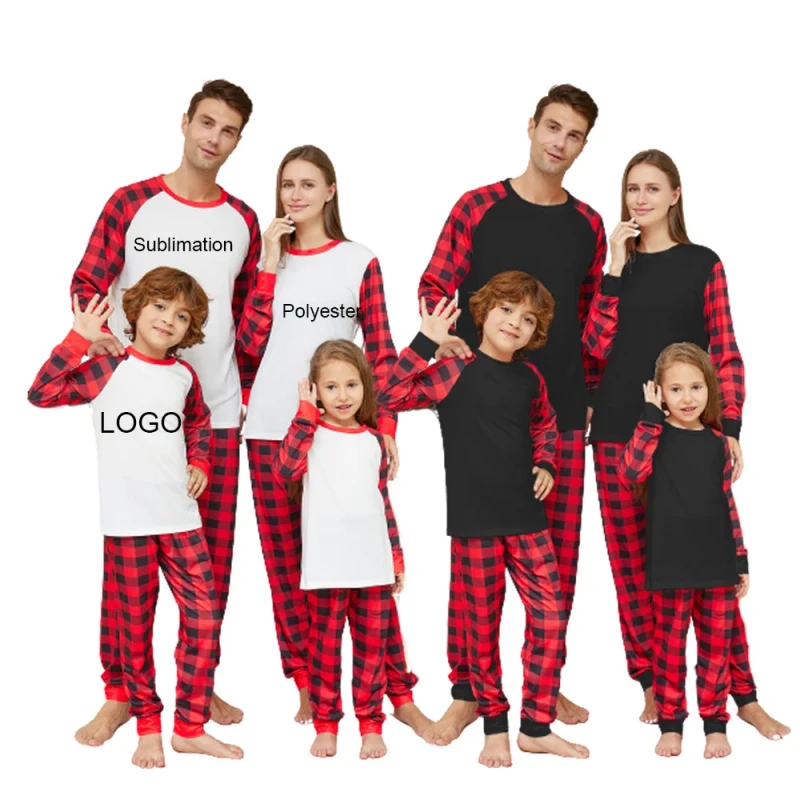 Sublimation Family Christmas Pjs Custom Printed Matching Pajamas Cotton Kids Baby Clothes Christmas Family