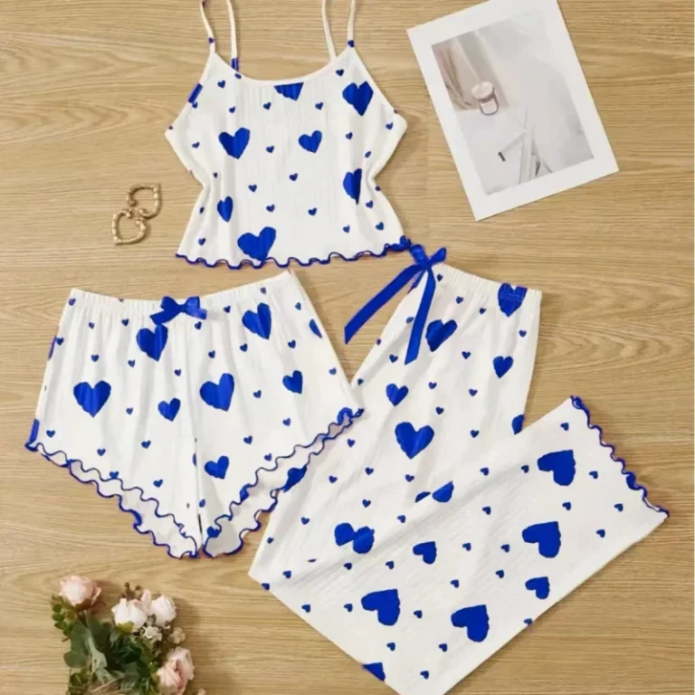 Summer-Knitted-Set-with-Heart-Print-Design-Sweet-Strap-Shorts-Sleepwear-Breathable-Comfortable-Casual-Outdoor-Home-Party-Gift