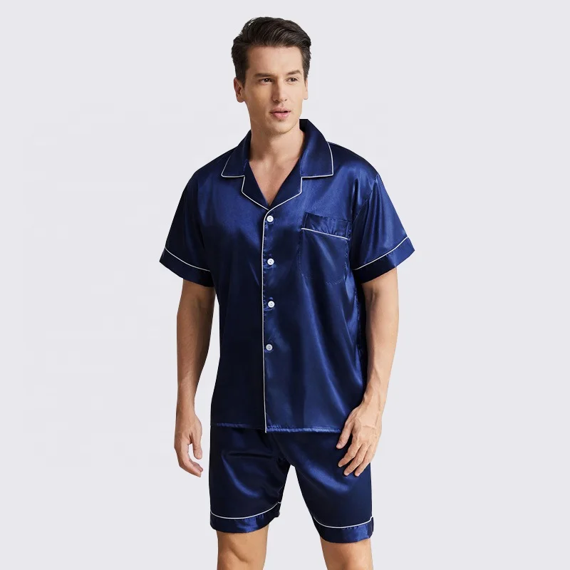 Summer Men Home Set Thin Pajamas Men's Loose Sleepwear Home Pajama Set