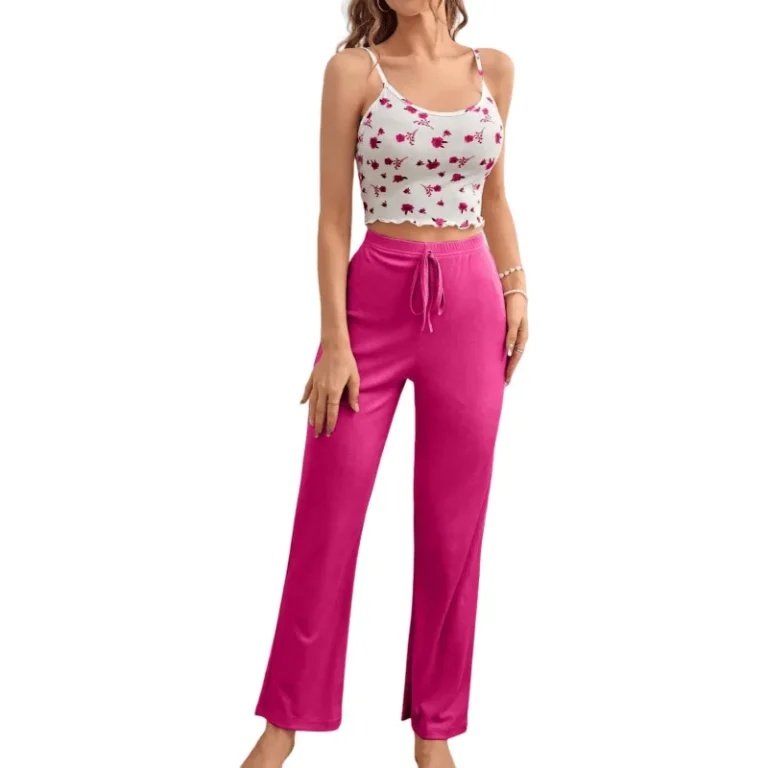 Summer-New-Ladies-Floral-Printed-Two-Piece-Set-Pajamas-Sleeveless-Camisole-Pants-Casual-Sleepwear