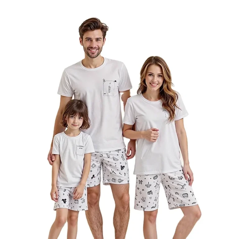 Summer-Vacation-Family-Matching-T-Shirts-OEM-Personalized-Bamboo-Kids-and-Adult-Pajamas-for-Baby-Boys
