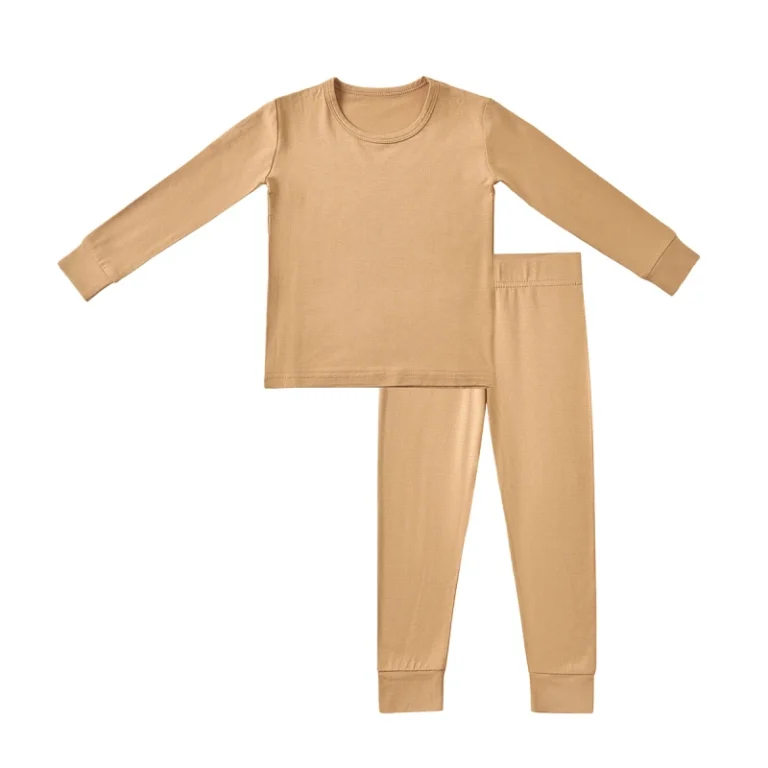 Super-Soft-Bamboo-Pajamas-Kids-Toddler-Solid-Color-2-PCS-Clothing-Set-Long-Sleeve-Bamboo-Kids-Sleepwear-Pajamas-Set