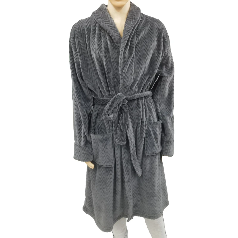 Super Soft Keep Warm in Winter Flannel Bathrobe New Style Robe Hooded Flannel Fleece Household Night Robe