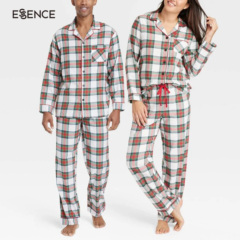 Tartan Plaid Couple Matching Pajamas Valentines Day His And Hers Pajamas Set For Men And Women