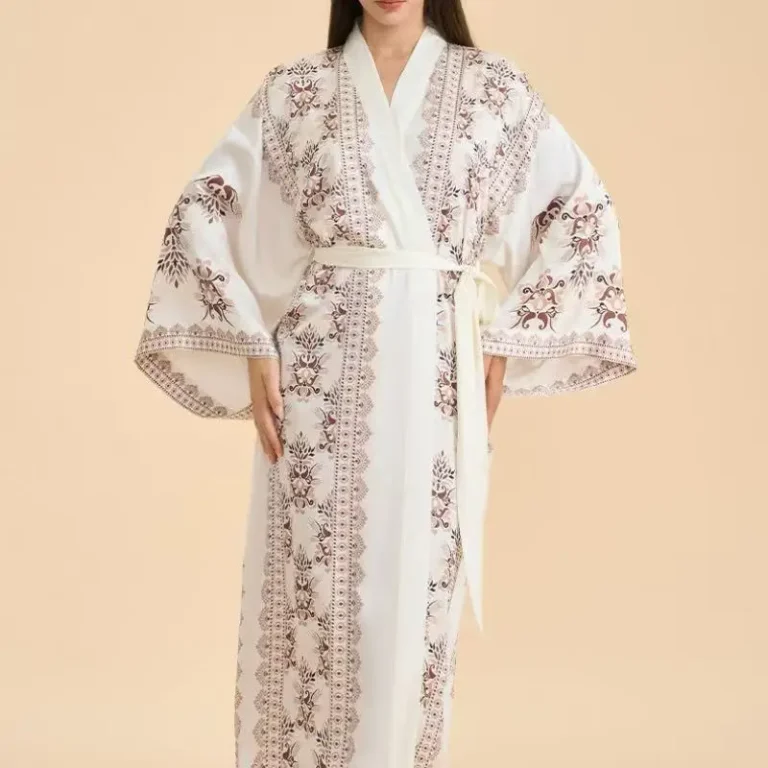Tendency-Custom-Womens-Robes-Breathable-Sleepwear-Bathrobes-Pajamas-Robe-Women-Floral-Printed-Swiss-Dot-Cotton-Robe