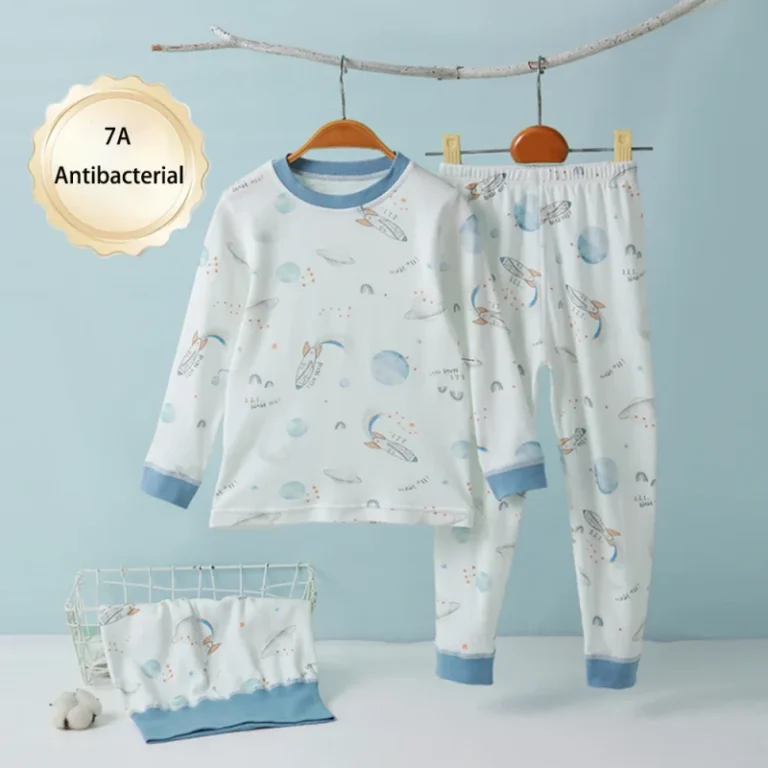 Thermal-Two-Piece-Pajama-Set-for-Boys-Girls-Soft-Spandex-Cotton-Bamboo-Toddler-Pajamas-Family-Matching