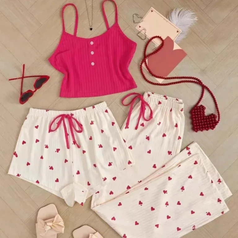 Thin-Camisole-Pajamas-Home-Clothes-Girls-Two-Piece-Sexy-Set-Shorts-Pants-Casual-Breathable-Summer