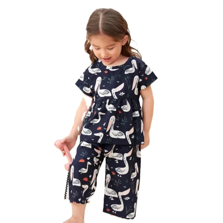 Toddler-Girl-Sleepwear-Custom-High-Quality-Summer-Bamboo-Cartoon-Kids-Cotton-Pajama-Sets