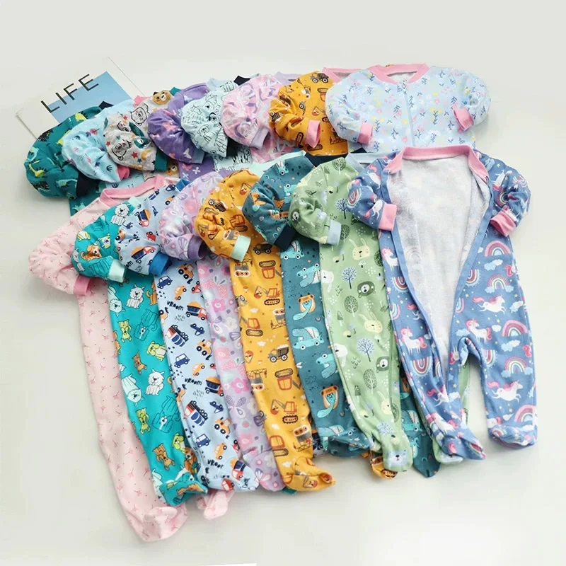 Toddler Kid Onesies Pajamas Clothing Custom Print Fabric Baby Pajamas Zipper Footed Sleeper Romper Clothes
