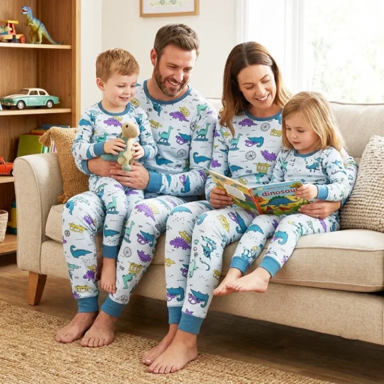 Toddler-Kids-Boys-Baby-Girls-Clothes-Women-Men-Bamboo-Spandex-Pajamas-Family-Matching-Outfits-Sets