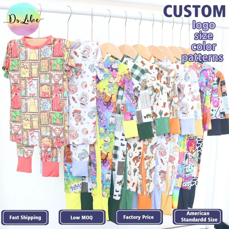 Toddler's Rompers Eco friendly Bamboo Products Manufacturers Clothes Sets Bamboo Fiber Baby Sleepwear Custom Printing