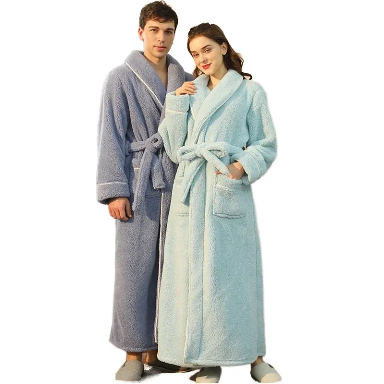 Top-Quality-Fluffy-Robe-100-Polyester-Coral-Fleece-Bathrobe-Skin-friendly-Super-Soft-Thick-Long-Robe-Bathrobes-Unisex