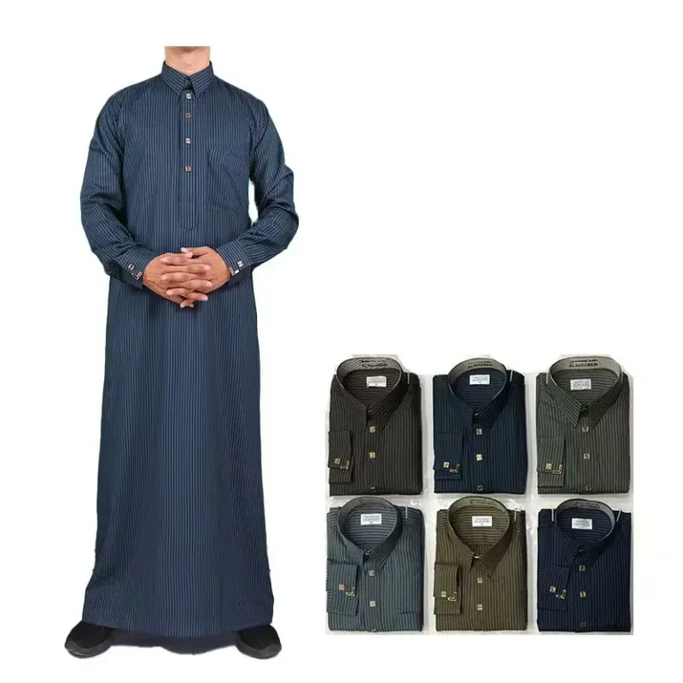 Traditional-Islamic-Mens-Caftan-Jubba-Jalabiya-Short-Sleeve-Thobe-Casual-Arab-Ramadan-Robe-for-Muslims