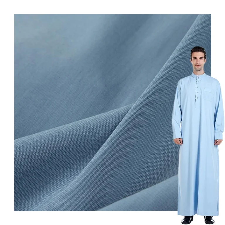 Turkey-Solid-Color-Nida-Fabric-Simple-Modest-Arab-Mens-Muslim-Solid-Colored-Robe-Fabric