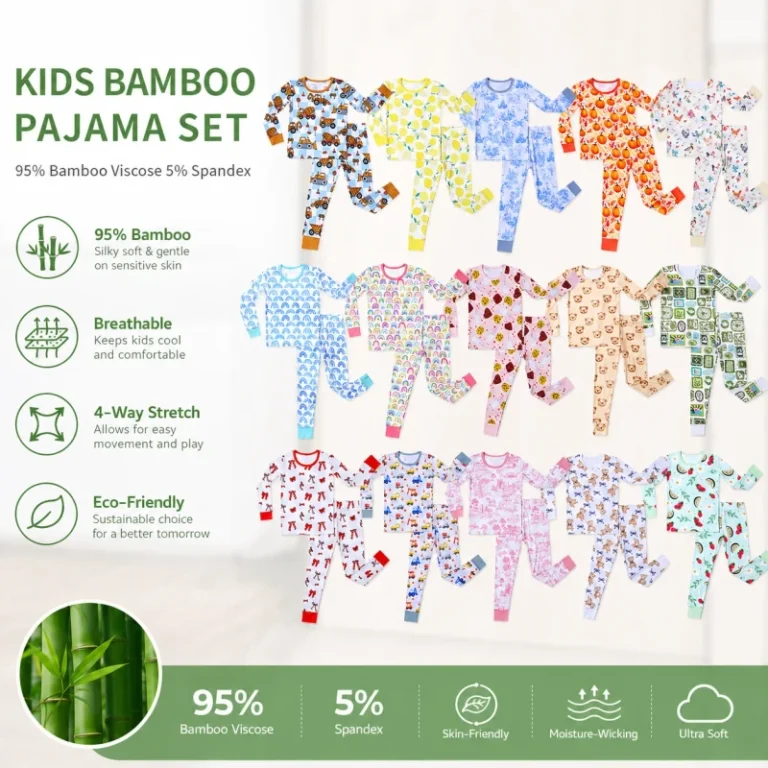 Ultra-Soft-95-Bamboo-Viscose-Kids-Pajama-Set-Breathable-Long-Sleeve-Toddler-Sleepwear-Children-Pjs