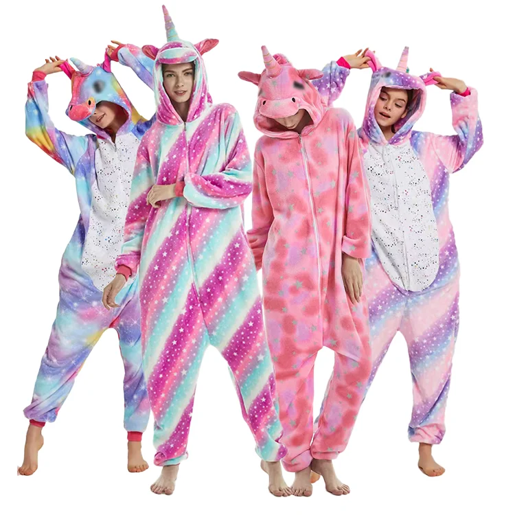 Unicorn Pijamas for Adults and Kids Kigurumi Cartoon Onesie Summer Spring Adult Pikachu Costume Pyjamas for Women