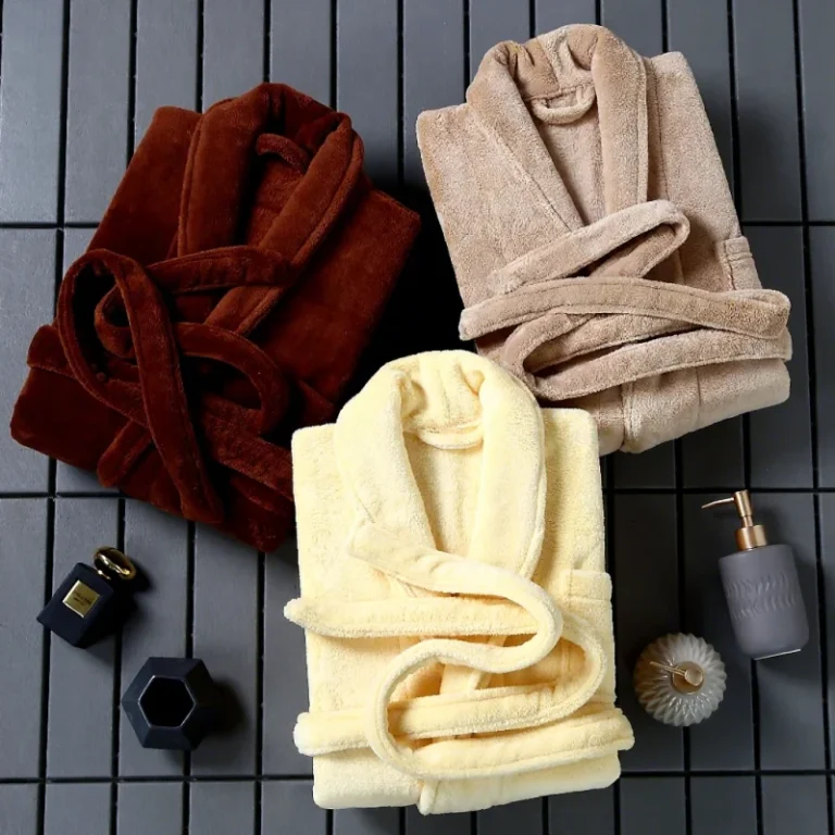 Unisex-5-Star-Towel-Bathrobe-Set-Soft-100-Cotton-Solid-Color-Eco-Friendly-Quick-Dry-Woven-Hotel-Robe