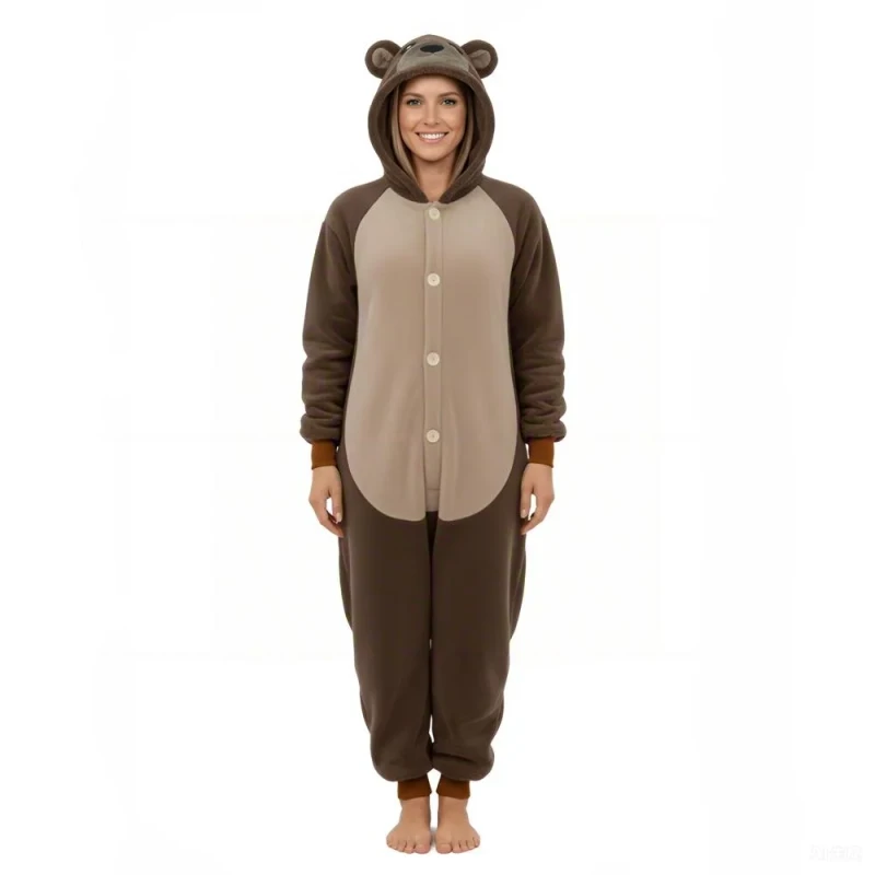 Unisex Adult Onesie Halloween Costume Animal Theme Cosplay Pajamas One Piece Sleepwear for Women and Men for Anime Fans