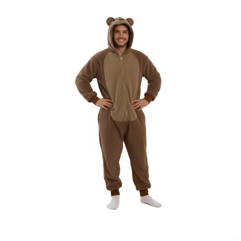 Unisex Adult Onesie Halloween Costume Animal-Theme Cosplay Pajamas One Piece Sleepwear for Women and Men for Anime Fans