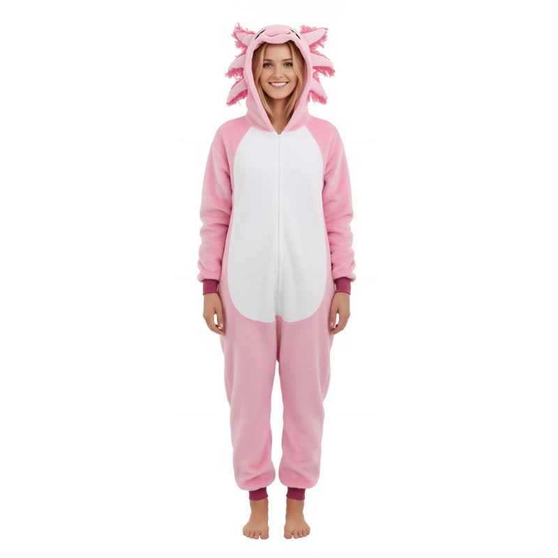 Unisex Adult Onesie Halloween Costume Animal Theme Pajamas Cosplay with Skirts One Piece Sleepwear for Women and Men