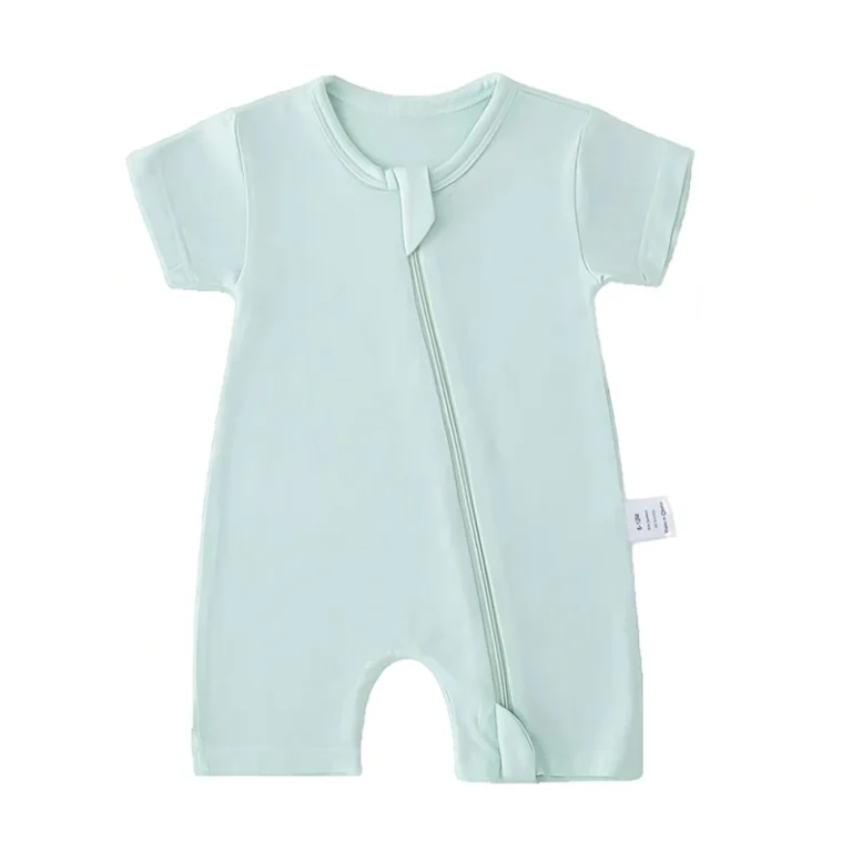 Unisex-Baby-Infant-Short-Sleeve-Zipper-Bamboo-Viscose-Spandex-Onesie-Jumpsuit-Sleepwear-Pajamas-Kid-Toddler-Rompers-Clothes