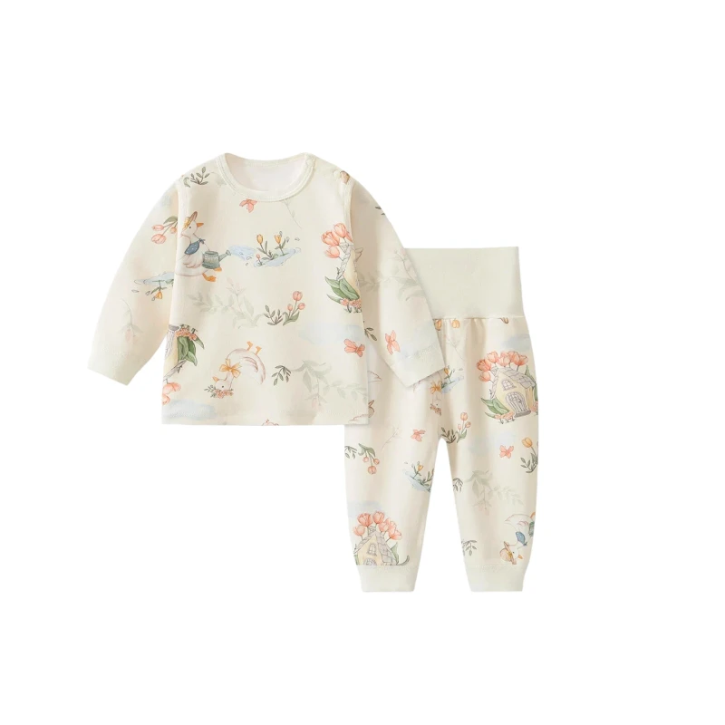 Unisex Infant Cotton Loungewear Set Digital Print Soft Breathable Baby Pajamas 2PCS Customizable Nightwear