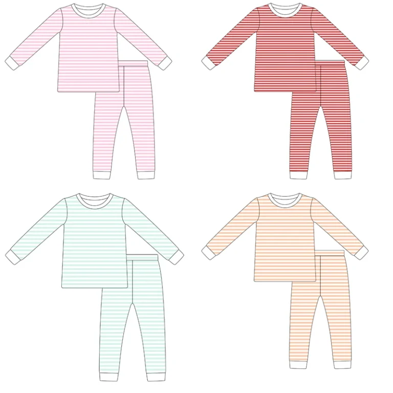 Unisex-Kids-Stripe-Pajamas-Set-Soft-Cotton-Striped-Sleepwear-Toddler-Boys-Girls-Pjs-Set-Long-Sleeve-Homewear-Family-Matching
