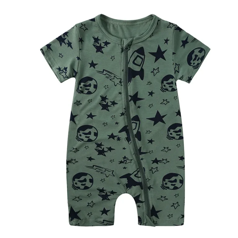 Unisex-Newborn-Baby-Infant-Bamboo-Spandex-Zipper-Onesie-Rompers-Toddler-Pajamas-Sleepwear