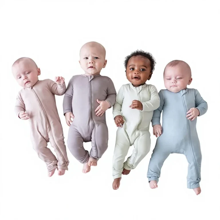 Unisex-Solid-Bamboo-Fiber-Baby-Zip-Romper-Long-Sleeve-O-Neck-Hidden-Two-Way-Zipper-Newborn-Onesie-Seamless-Soft-Custom