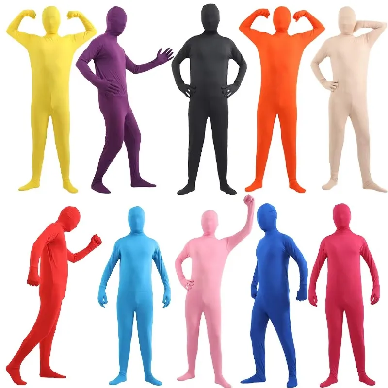Unisex Spandex Full Bodysuit with Zipper Helper Stretch Adult Costume Zentai Halloween Costume BodySuit