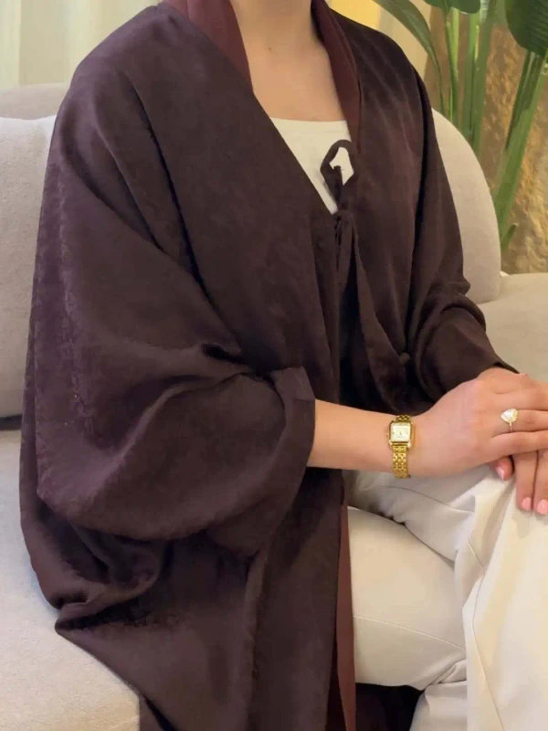 Vendor-ODM-Draped-Cardigan-Dress-for-Commuting-Coat-style-Oversized-Abaya-Belted-Long-Cardigan-Modest-Islamic-Commute-Long-Robe