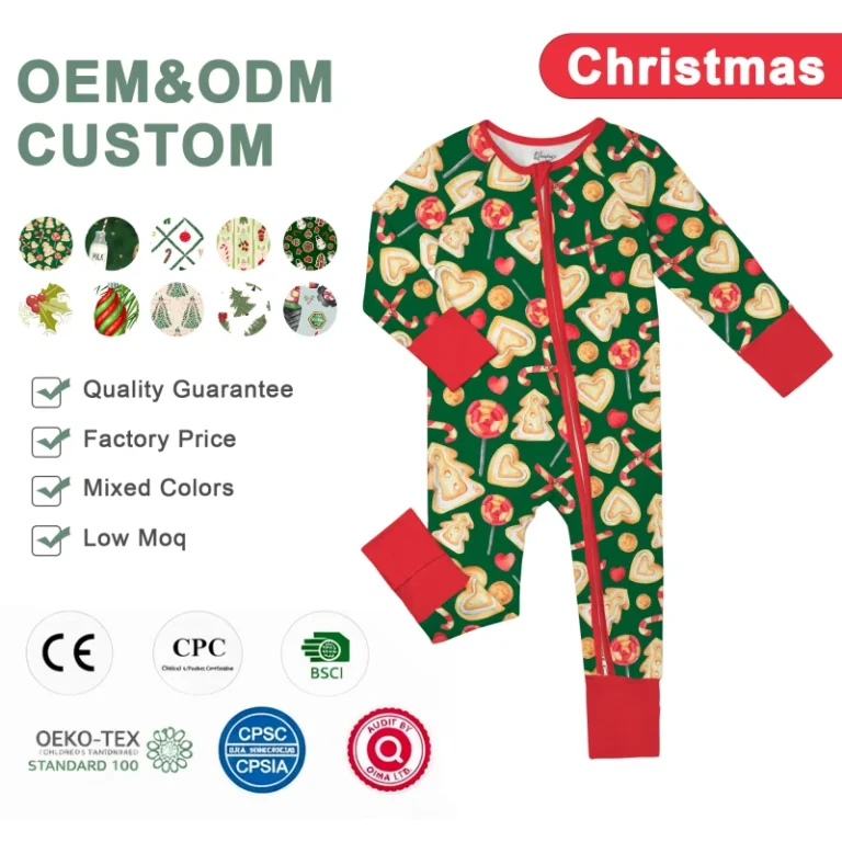 WEIWEI-Christmas-Toddler-Bamboo-Zipper-Pajamas-Custom-Print-RTS-Mystery-Box-Organic-Kids-Bamboo-Pajamas-2-Piece-Set