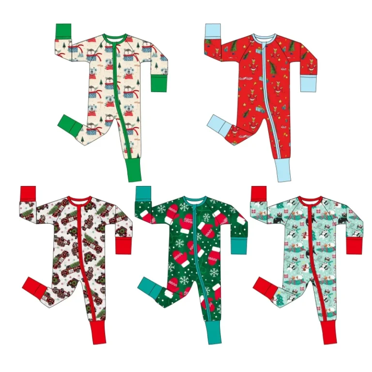 Weiwei-Custom-Print-Baby-Infant-Organic-95-Bamboo-5-Spandex-Zipper-Onesie-Rompers-Toddler-Kid-Pajamas-Sleepwear