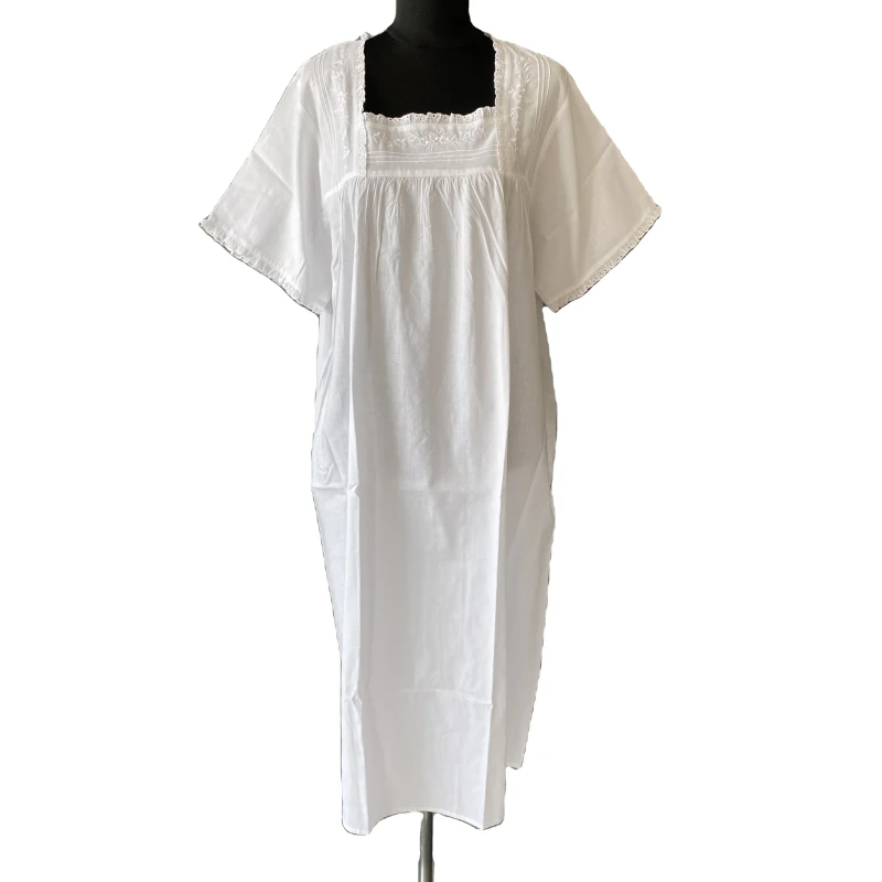 White Cotton Nightgown Ladies Nightdress