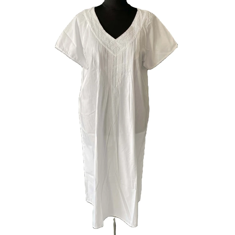 White Cotton Nightgown Ladies Nightdress