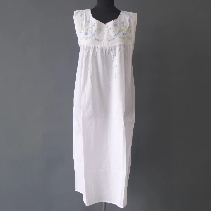 White Cotton Nightgown Nightdress Sleepwear Nightwear