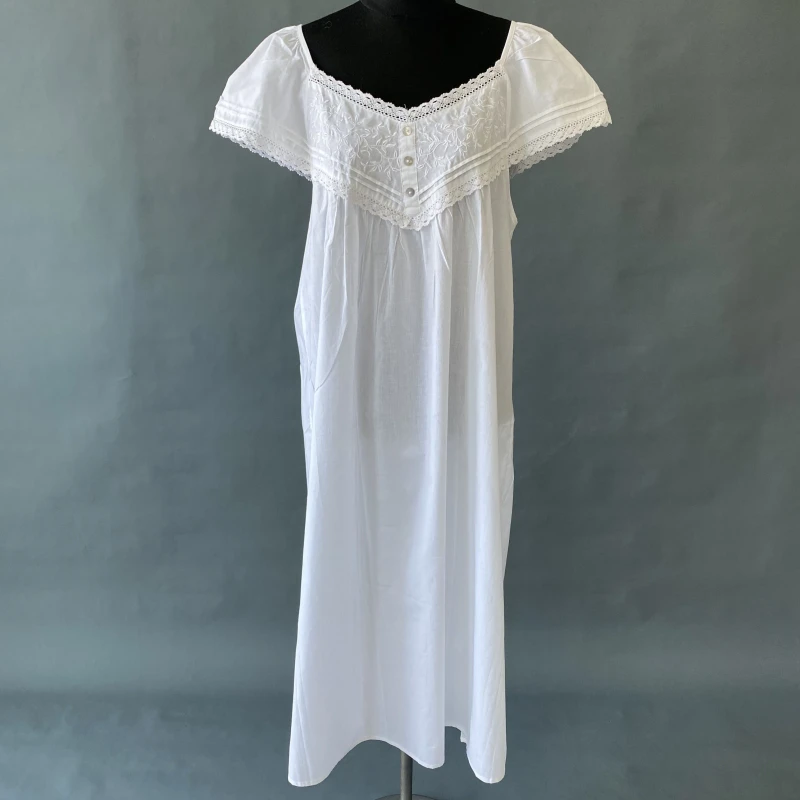 White Cotton Nightgown Nightdress
