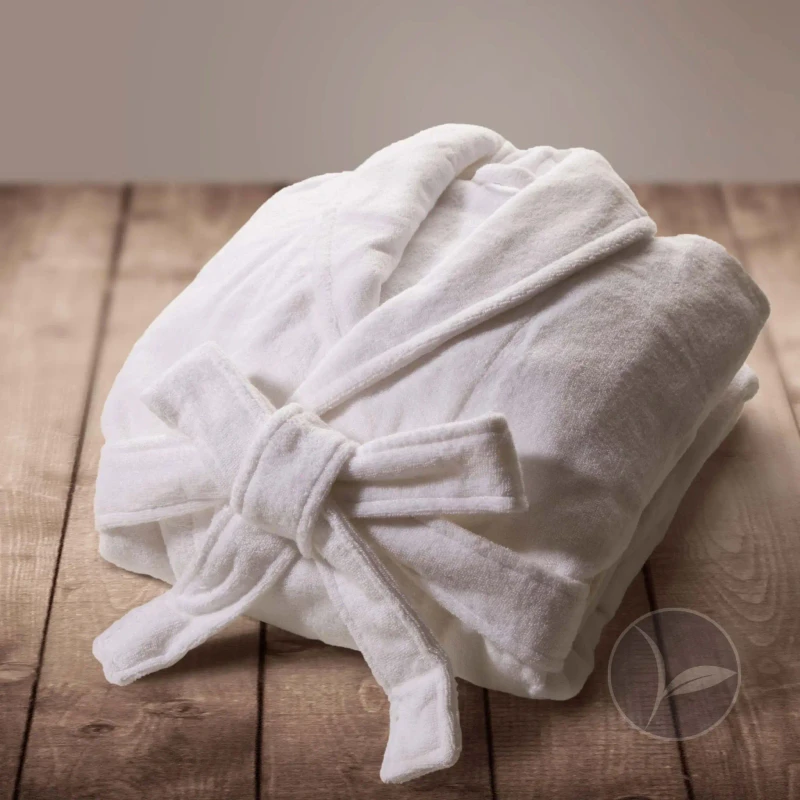 White Cotton Terry Pajamas Custom Men's Sleepwear Organic Bath Robes Adult Shawl Collar Unisex Bathrobe Luxury Personalized