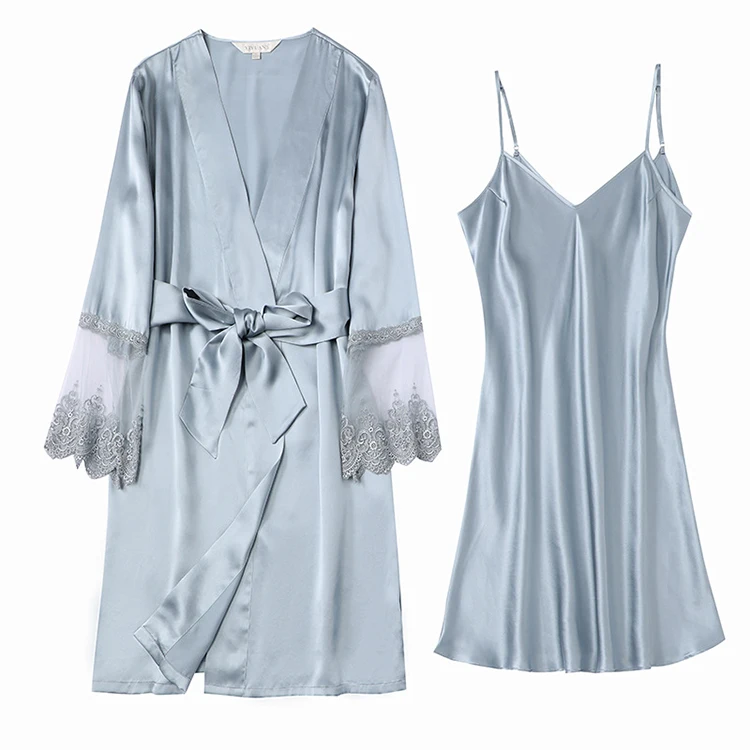 Women-100-Silk-Nightgown-Luxury-2-Piece-Mulberry-Silk-Slip-Dress-and-Robe-Set
