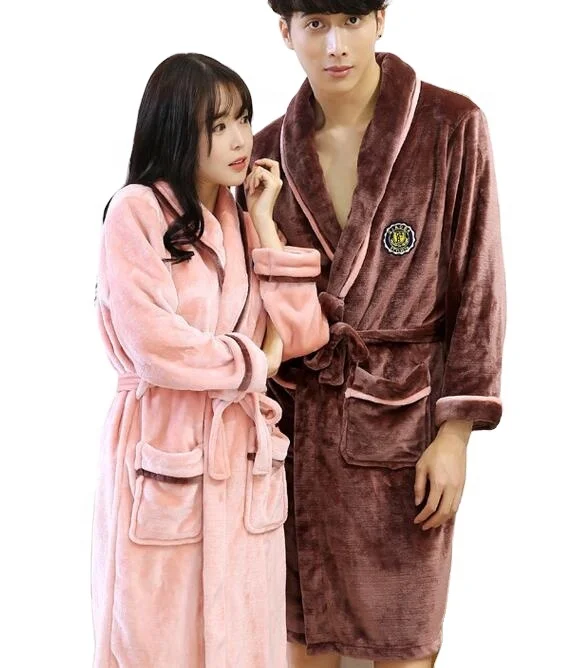 Women-Coral-Velvet-Couples-Mens-Bathrobe-extra-Thick-Bathrobe-Plus-Long-Style-Nightgown-Autumn-Winter-Flannel-Robes