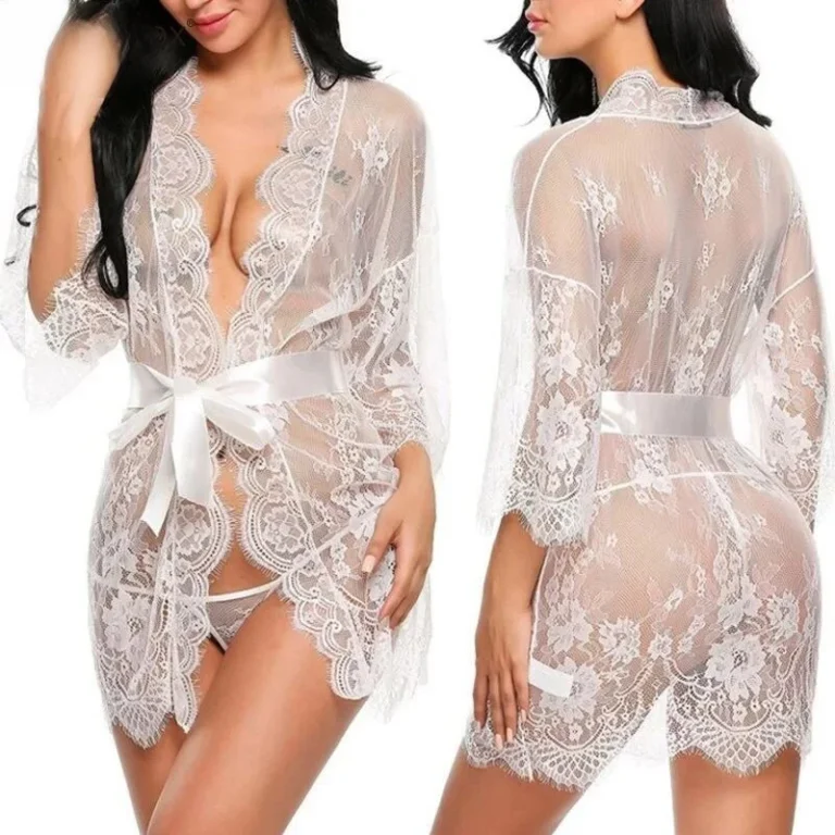 Women-Lace-Robe-Underwear-Mesh-Nightgown-Transparent-Lace-Soft-Home-Wear-Sleepwear