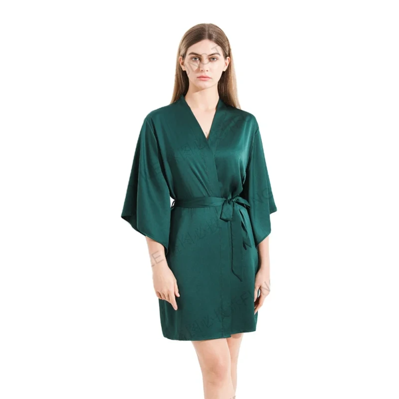 Women Satin Bow Robe Sexy Sleep Dress Minimalist Personalized Nightwear For Bride Daily Wear