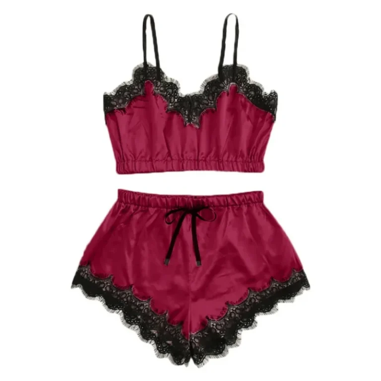 Women-Sleepwear-Lace-Pajamas-Set-Shorts-Nightwear-Camisole-Short-Sets