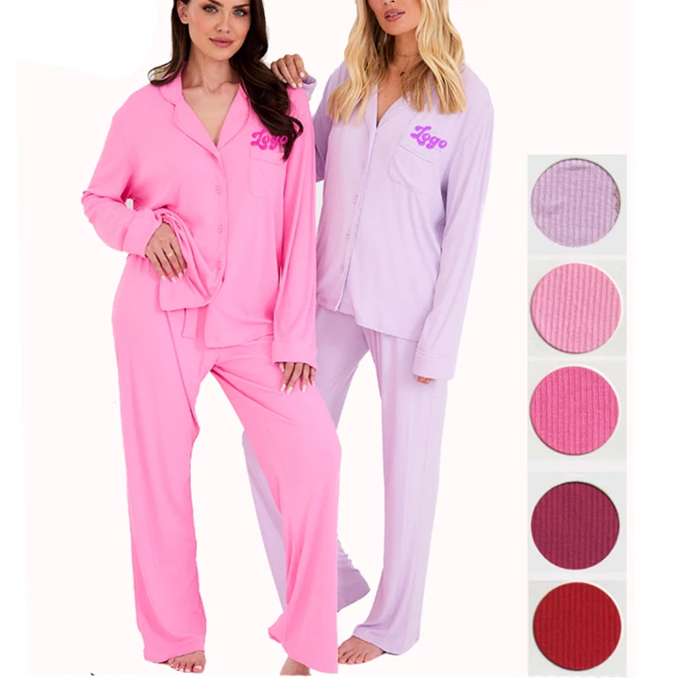 Women Soft Sleepwear 2 Pieces Sets Women's Knitted Pajamas Lounge Sets Sleepwear Women Home Wear Nightwear